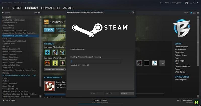 آموزش بازیابی نسخه پشتیبان Restore در استیم