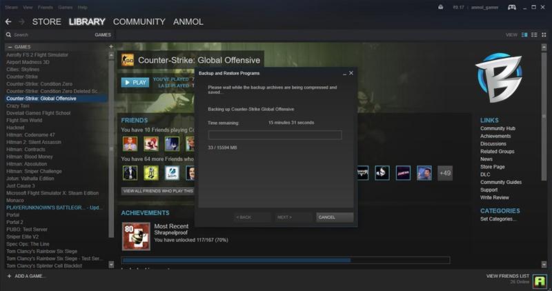 تهیه نسخه پشتیبان Backup در استیم